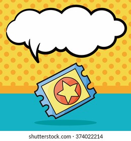 ticket doodle, speech bubble