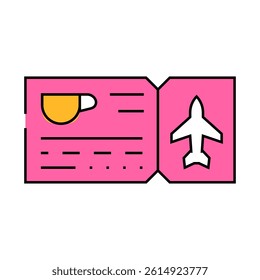 ticket with drinks line icon vector. ticket with drinks sign. isolated symbol illustration