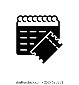 ticket effective date solid icon vector design good for web or mobile app