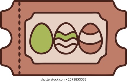 Ticket eggs easter day icon, illustration design  vector on white background