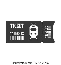 Ticket for an electric train or tram. Simple vector icon isolated on a white background for websites and apps

