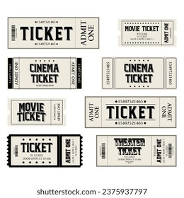 Ticket for entrance to movie, cinema, theatre and illustration template ticket to event. Vector art