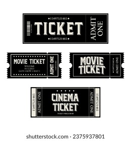 Ticket for entrance to movie, cinema, theatre and illustration template ticket to event. Vector art