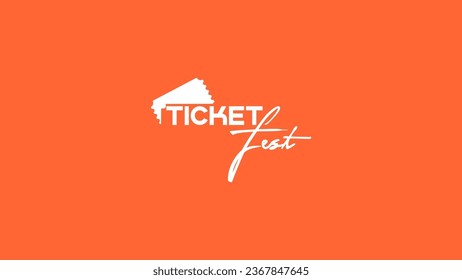 Ticket Fest Logo Artwork - Vector Ticket Sales