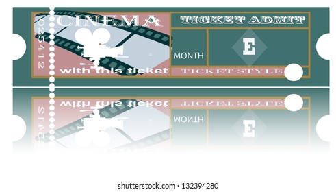 The ticket for festival of cinema representation. The vector image of a template for tickets. EPS10