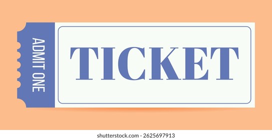 Ticket for festival, party, carnival, club, amusement and more. Flat vector illustration isolated