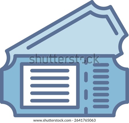 Ticket Filled Blue Tone Icon