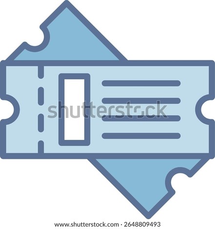 Ticket Filled Blue Tone Icon