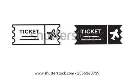 Ticket Filled flat icons set for apps and web ui designs.