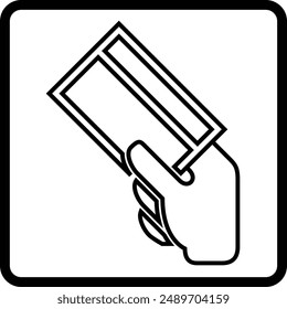 Ticket flat black vector icon.