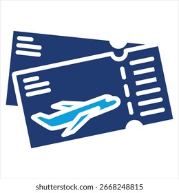 Ticket Ilustración vectorial de icono azul plana