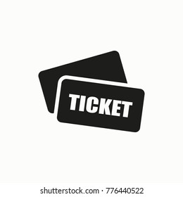 Ticket flat design illustration. Simple vector icon.