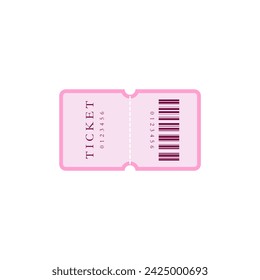 ticket flat design vector illustration. Vintage paper admit one and ticket samples icon.