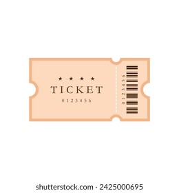Ilustración de vector de diseño plano. Papel vintage admite una y las muestras de boletos icono.