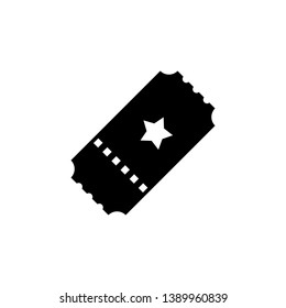 Ticket flat icon. Editable vector 64x64 Pixel.