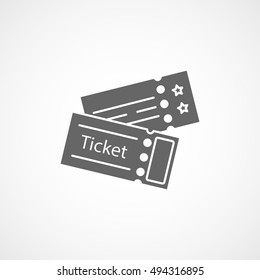 Ticket Flat Icon On White Background