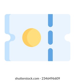 Ticket in flat icon. Pass, coupon, travel, vacation