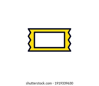 Ticket flat icon. Single high quality outline symbol for web design or mobile app.  Holidays thin line signs for design logo, visit card, etc. Outline pictogram EPS10
