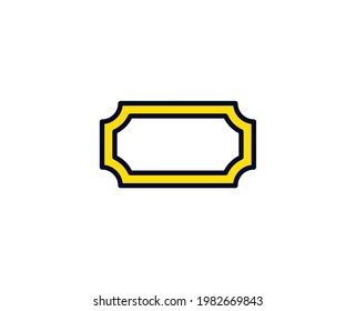 Icono de billete plano. Símbolo de esquema único de alta calidad para diseño web o aplicación móvil.  Señales de línea delgada de vacaciones para el logotipo de diseño, tarjeta de visita, etc. Esquema pictograma EPS10
