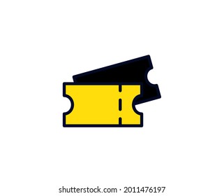 Ticket flat icon. Single high quality outline symbol for web design or mobile app.  Holidays thin line signs for design logo, visit card, etc. Outline pictogram EPS10