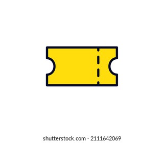 Ticket flat icon. Single high quality outline symbol for web design or mobile app.  Holidays thin line signs for design logo, visit card, etc. Outline pictogram EPS10