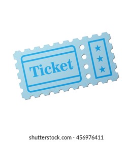 Ticket of flat style, cartoon style, vector illustration. Ticket stub isolated on a background. Retro cinema card.
