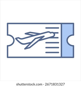 Vektorgrafik des blauen Ticketflugsymbols