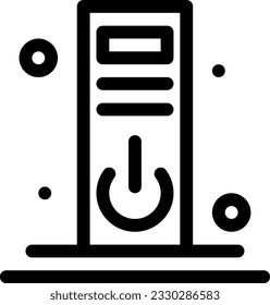 ticket flight cpu tower line icon for download