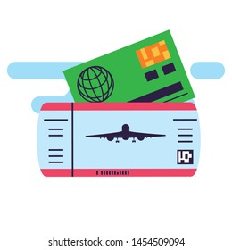 ticket flight document with credit card