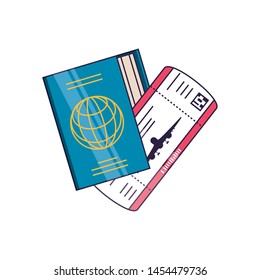 ticket flight document with passport