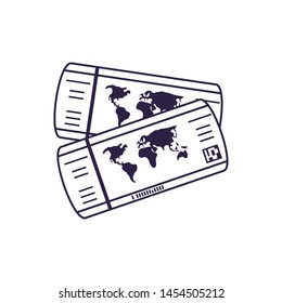 ticket flight document travel icon