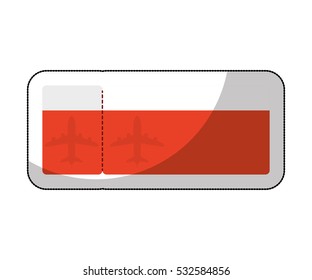 ticket flight isolated icon vector illustration design