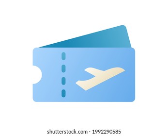 Einzel-Ticketflug-Symbol einzeln auf glattem Stil