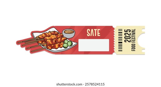 Ticket food festival indonesia cuisine template vector