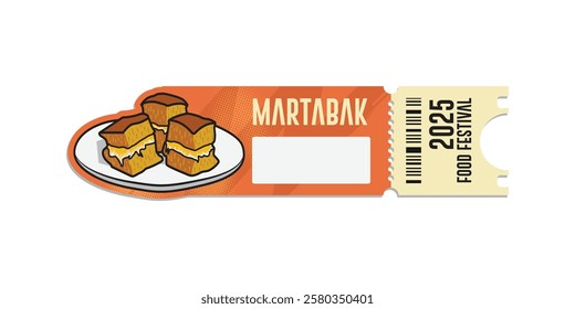 Ticket food festival indonesia cuisine template graphic