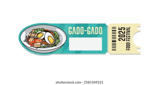 Ticket food festival indonesia cuisine template isolated