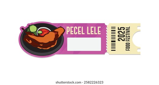 Ticket food festival indonesia cuisine template design