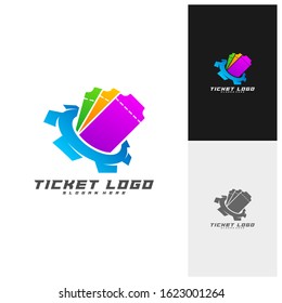 Ticket with Gear Logo Template Design Vector, Creative design, Icon symbol