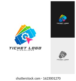 Ticket with Gear Logo Template Design Vector, Creative design, Icon symbol