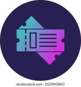 Ticket Glyph Circle Gradient Icon