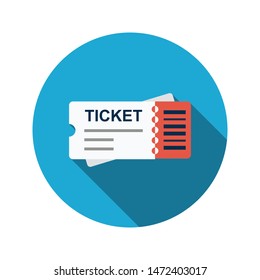 ticket glyph flat vector icon