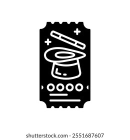 Ticket Glyph Icon, Vector illustration