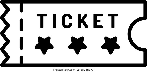 Ticket glyph and line vector illustration