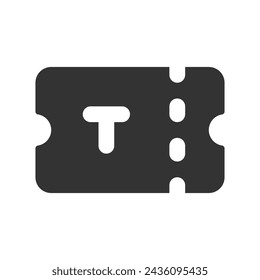 Ticket glyph vector icon isolated Ticket stock vector icon for web, mobile app and ui design