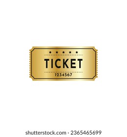 Ticket gold coupon vector design template