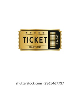 Plantilla de diseño de vectores de cupón de oro para boletos