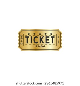 Ticket gold coupon vector design template