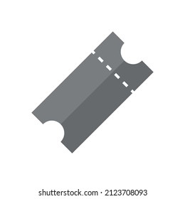 Ticket grey flat vector icon