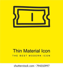 Ticket hand drawn outline bright yellow material minimal icon or logo design