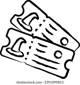 Ticket hand drawn vector illustrations